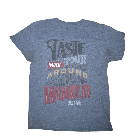 Disney Parks Taste Your Way Around The World 2018 T-Shirt collectible Sz M - Picture 3 of 8